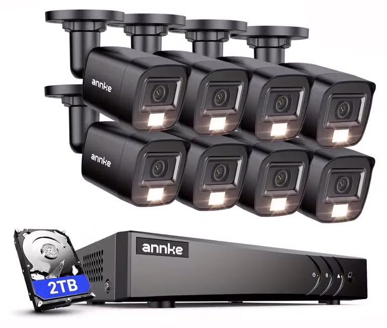 Sistema di videosorveglianza - Telecamera di sicurezza - Monitoraggio tramite telecamere - Telecamera CCTV - Sicurezza - 2TB di spazio di archiviazione