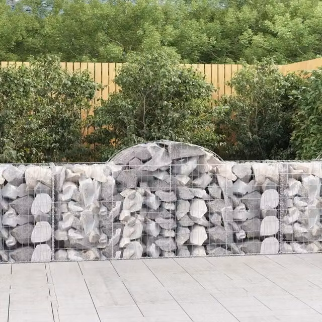 Set di 40 Cesti Gabbioni ad Arco Videx in Acciaio Zincato Argento L: 200 cm, P: 50 cm, H: 80/100 cm – 1