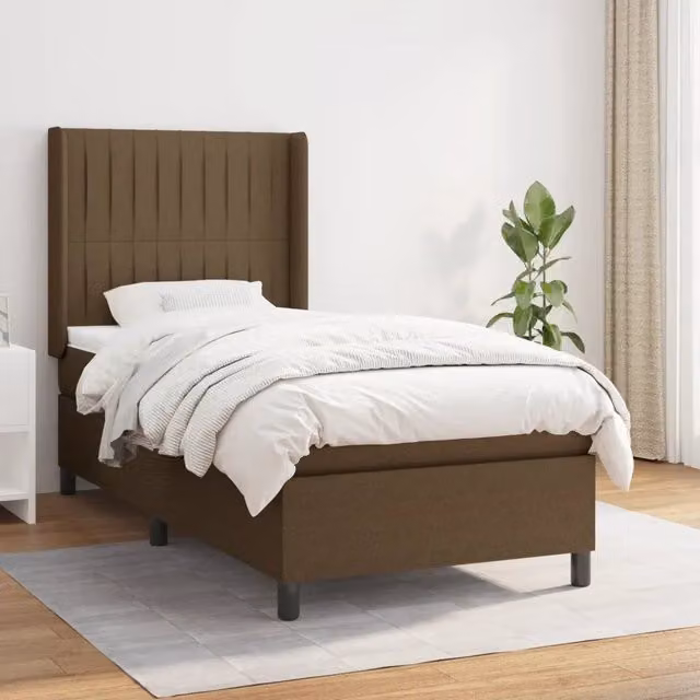 Letto Ibrido vidaXL con Giroletto a Molle e Materasso Marrone e Bianco L/P/H: 203 x 103 x 128 cm – 1