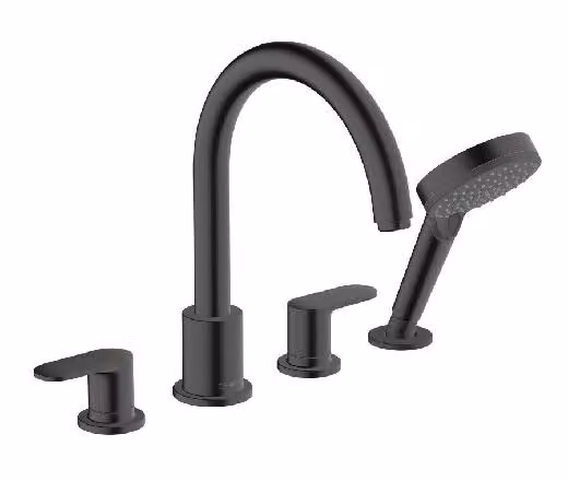 Hansgrohe Vernis Blend - Miscelatore per bordo vasca, installazione a 4 fori, nero opaco 71456670