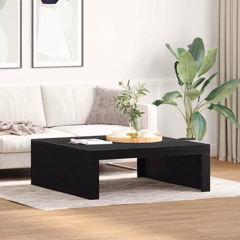 Maison Exclusive - Tavolino nero effetto rovere 100 x 100 x 35 cm Materiale ligneo