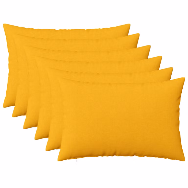 Set di 6 cuscini vidaXL HEERLEN in tessuto giallo chiaro, modello moderno con fodera lavabile e rimovibile, L/P/H: 60 x 40 x 40 cm