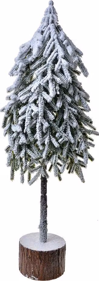 Clayre & Eef Decorazione natalizia Albero di Natale 20x15x53 cm Grigio Bianco Plastica