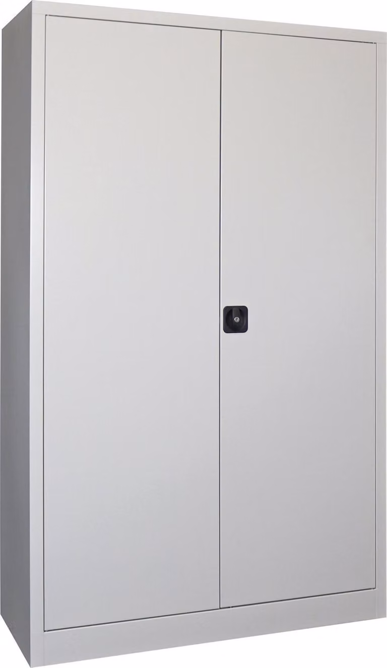 Armadio con ante a battente STIER, 1950x1200x500 mm, 4 ripiani zincati, RAL 7035