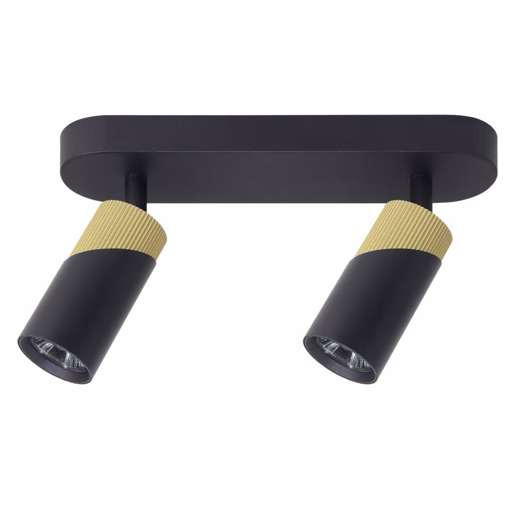 Striscia a soffitto due faretti nero e oro NEO 2xGU10 8W Milagro