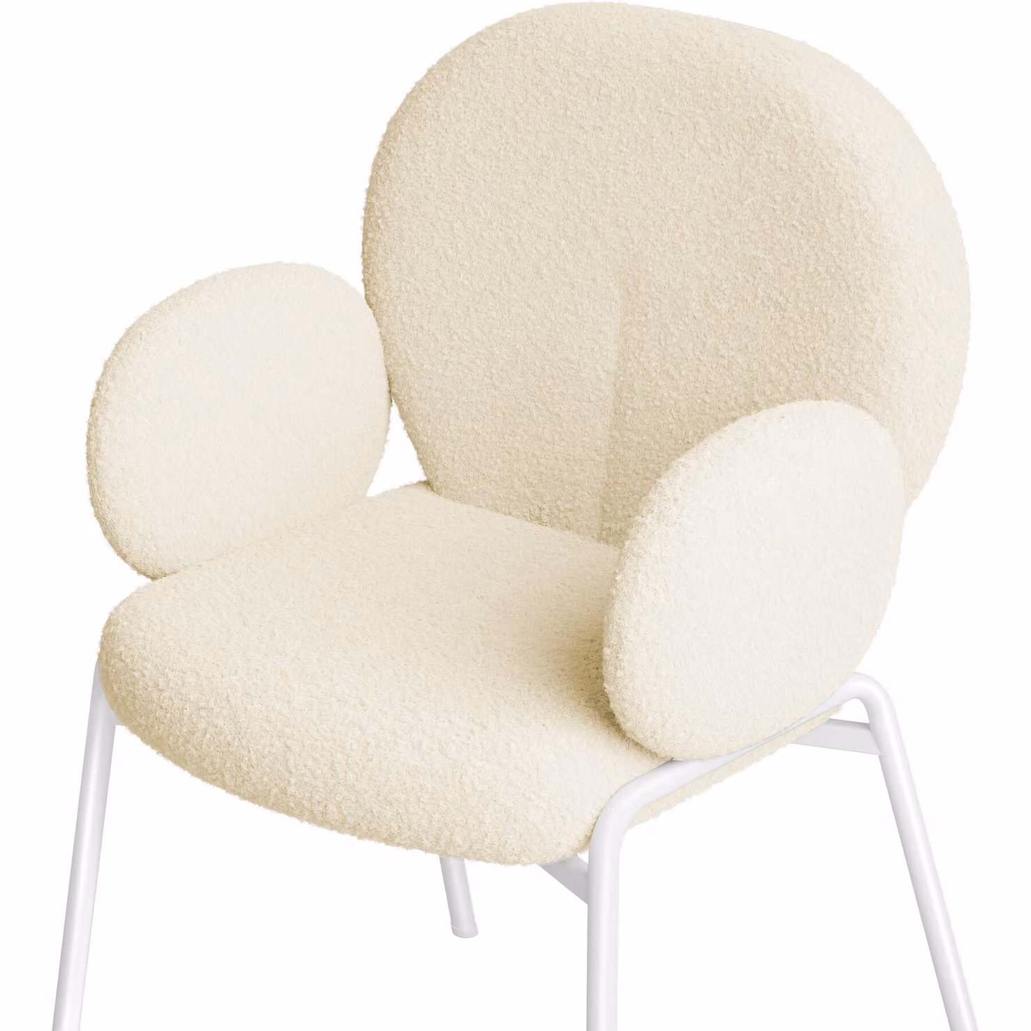 Sedia Scandi imbottita tectake in tessuto bouclé beige per soggiorno e sala da pranzo L: 62 cm, P: 61,5 cm, H: 90 cm – 1