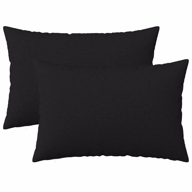 Set di 2 cuscini vidaXL HEERLEN neri in tessuto con rivestimento lavabile e rimovibile L/P/H: 60 x 40 x 40 cm