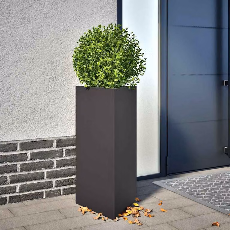Fioriera da giardino triangolare vidaXL in acciaio nera L: 40 cm, P: 34,5 cm, H: 75 cm