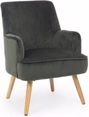 Poltrona Adeline in velluto verde con struttura in legno e imbottitura in schiuma L: 60 cm, P: 67 cm, H: 79 cm