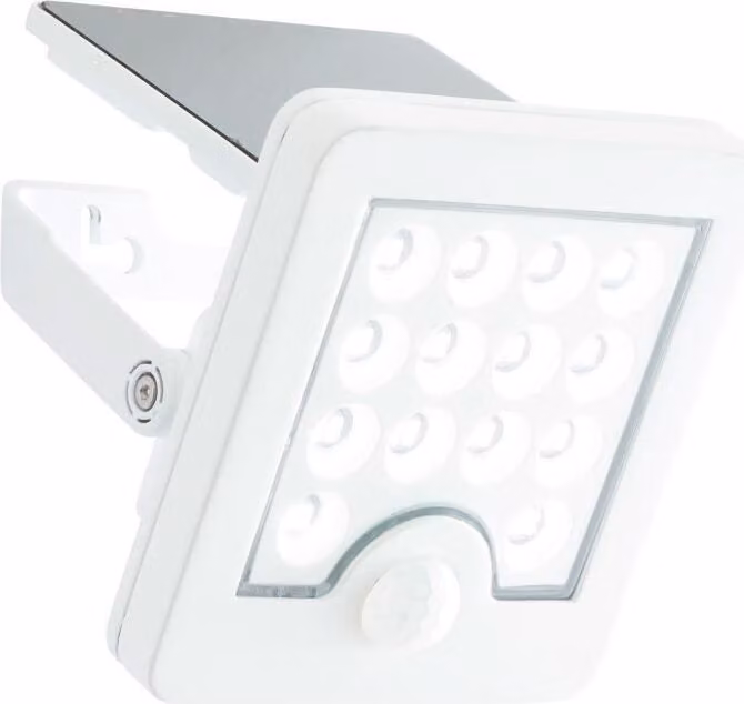 Lampada da parete esterna a LED solare, sensore di movimento, 4 W, 540 lumen, 4000 Kelvin, plastica e metallo, bianco