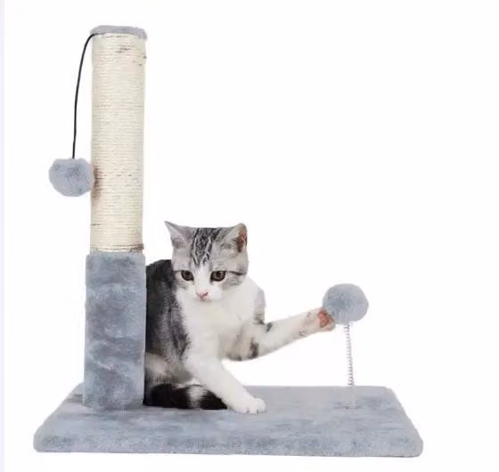 Tiragraffi FUNFIT per gatti con cuccia, ripiano, colonna in sisal e giochi