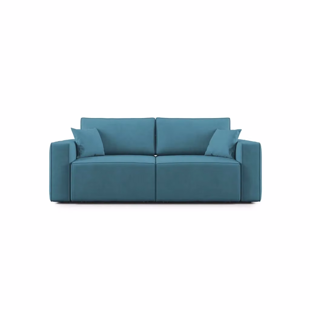 Divano Morfeo Divani.Store in tessuto azzurro con funzione letto e coperture rimovibili, Larghezza: 180 cm – 2