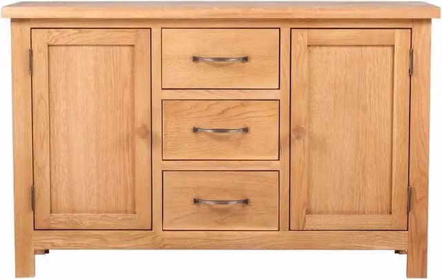 Credenza con 3 Cassetti 110x33,5x70 cm in Massello di Rovere 241677