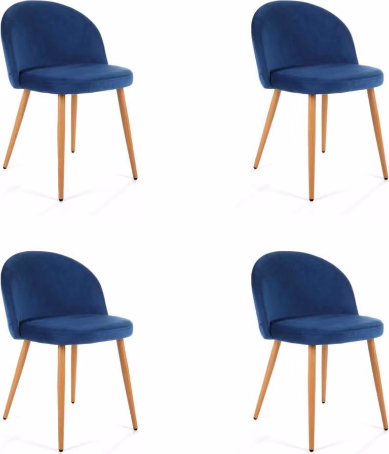 Set di 4 sedie da pranzo SAHURA - blu scuro / faggio