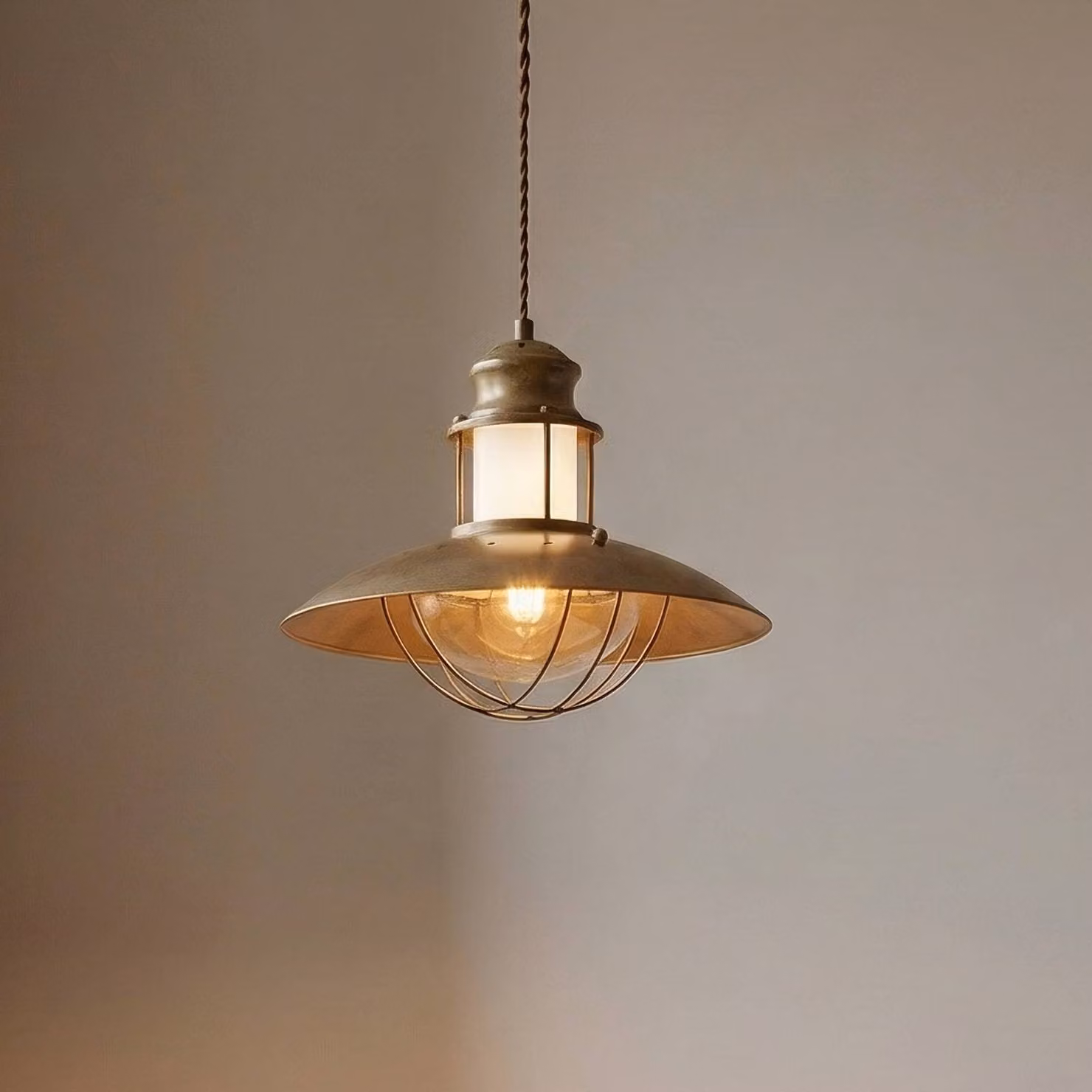 Lampada a sospensione Louisanne Lindby, dimmerabile, Marrone / Ruggine, Corridoio, Metallo, Marittimo, Lampada a sospensione