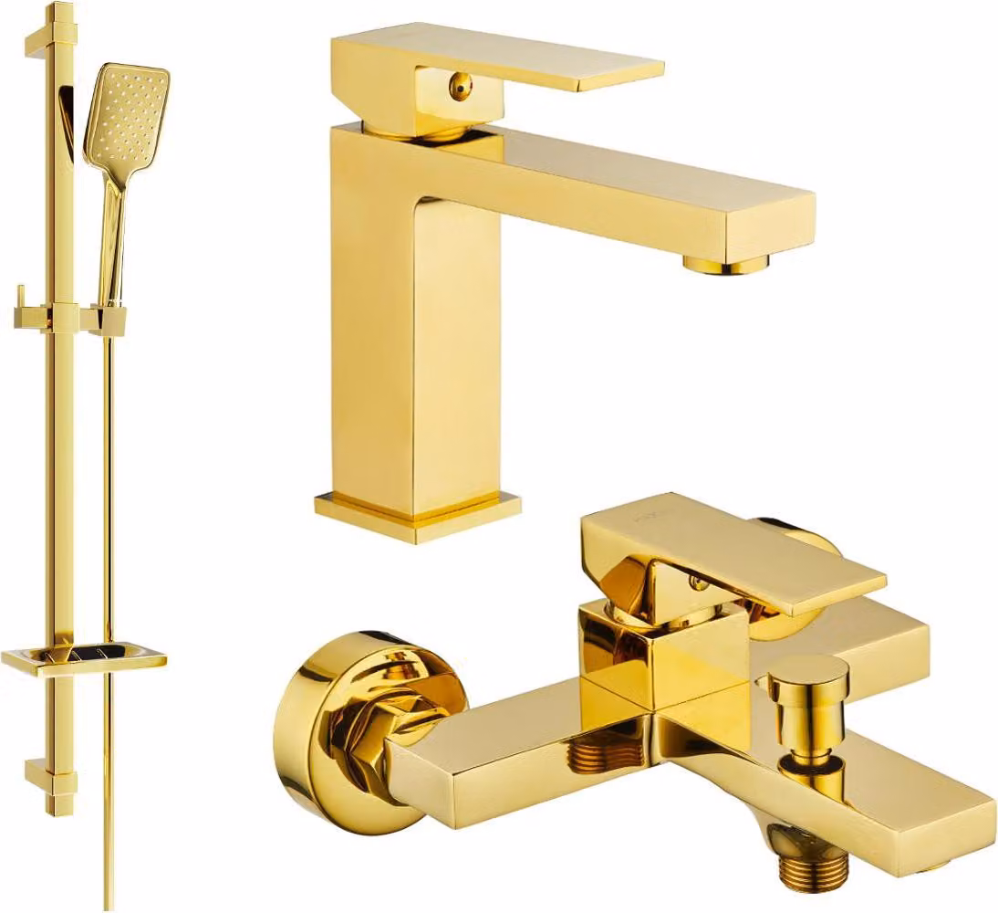 Mexen Uno DQ62 set da bagno, dorato - 71403DQ62-50