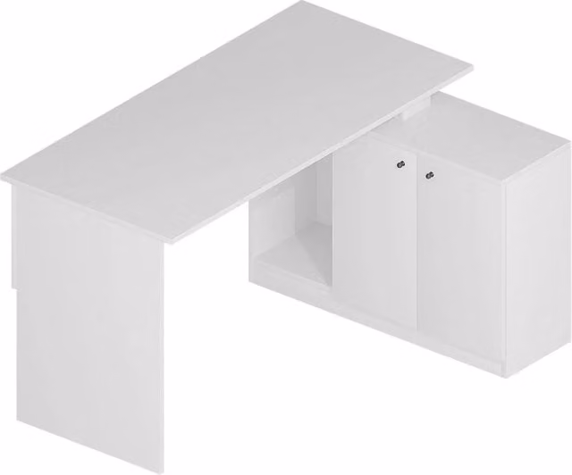 Bureau en bois "Basak" - 130 x 60 x 74 cm - Bianco
