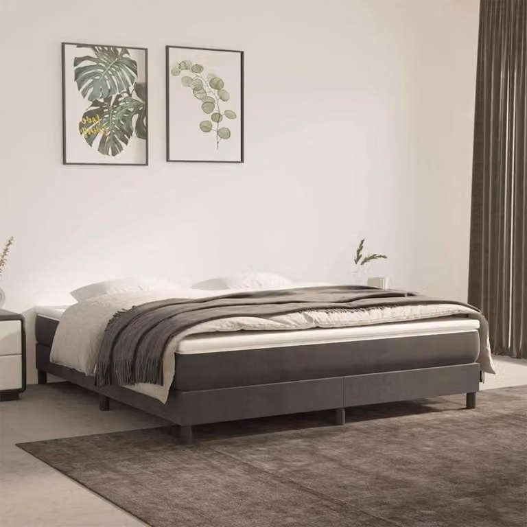 vidaXL Struttura Letto Imbottita in Velluto Grigio con Doghe Arcuate L: 180 cm, P: 200 cm, H: 203 cm