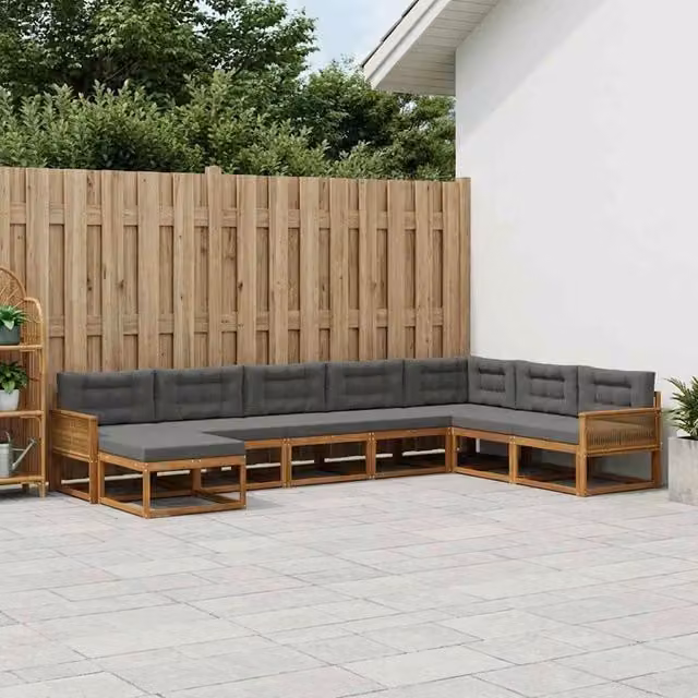 Set di divani da esterno 8 pz Naturale e Antracite 3382810