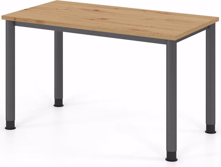 Scrivania da ufficio Mini-Office 120 x 67,2 cm, modello HS612, grafite, rovere nodoso