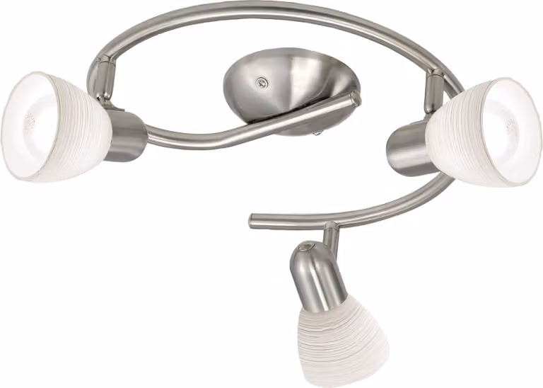 Spot Contemporaneo Dakar 1 In Acciaio Nichel Satinato 3 Luci E14 40W Ip20