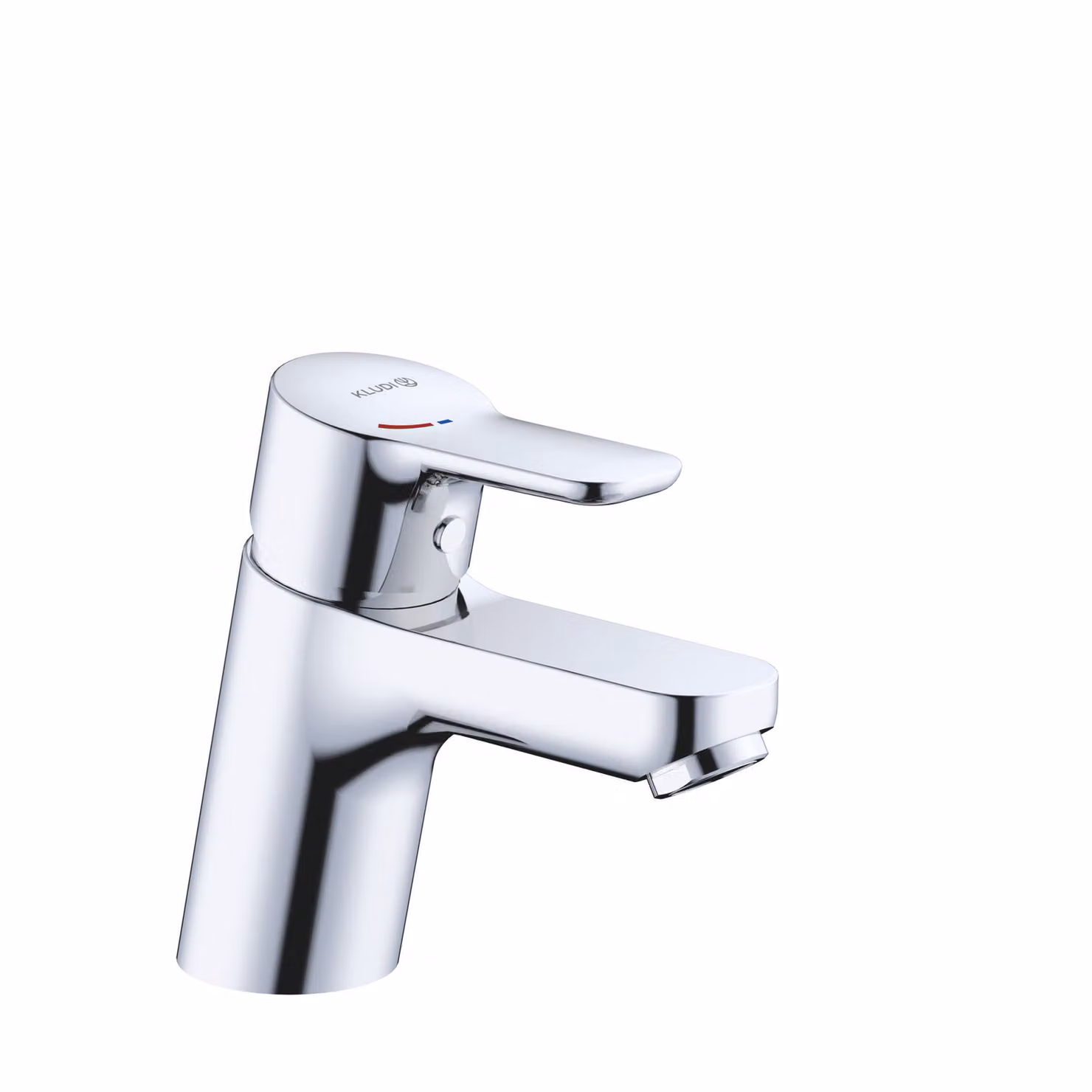 KLUDI PURE&EASY Mitigeur monocommandé pour lavabo, hauteur de bec 70mm, sans garniture d'écoulement, EcoPlus, chrome, 373890565WR4, 373890565WR4