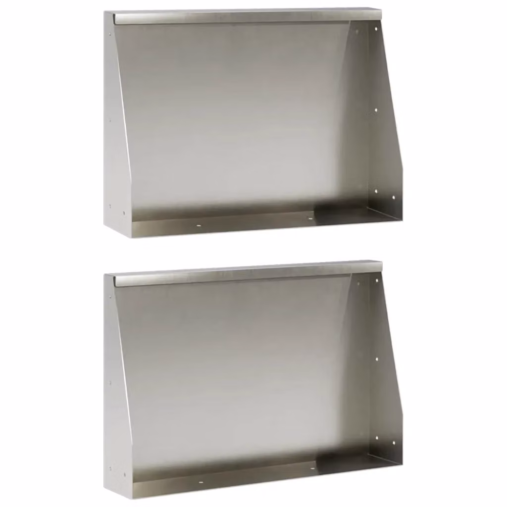 Set di 2 muretti di contenimento Videx per orto rialzato in acciaio inox argento L: 60 cm, P: 12 cm, H: 50 cm – 2