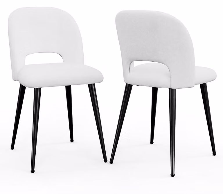 Set di 2 sedie da pranzo in stile Art Déco, con struttura in metallo e design ergonomico