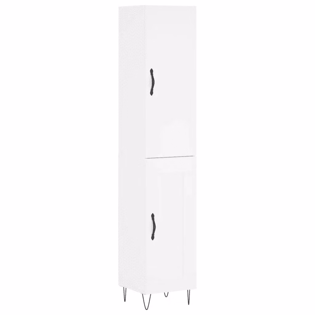 Credenza moderna bianca vidaXL con ante a battente e ripiani interni L: 34,5 cm, P: 34 cm, H: 180 cm – 2