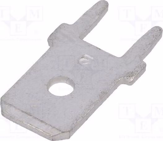 5 connettori: connettore a montaggio traversa, maschio, in ottone, piatto, con rivestimento in stagno, 6,4 mm, modello 1287 - terminali a saldare da 0,8 mm