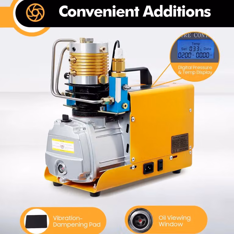 Compressore d'aria portatile - 1800W - 30 MPa - Arancione/Nero