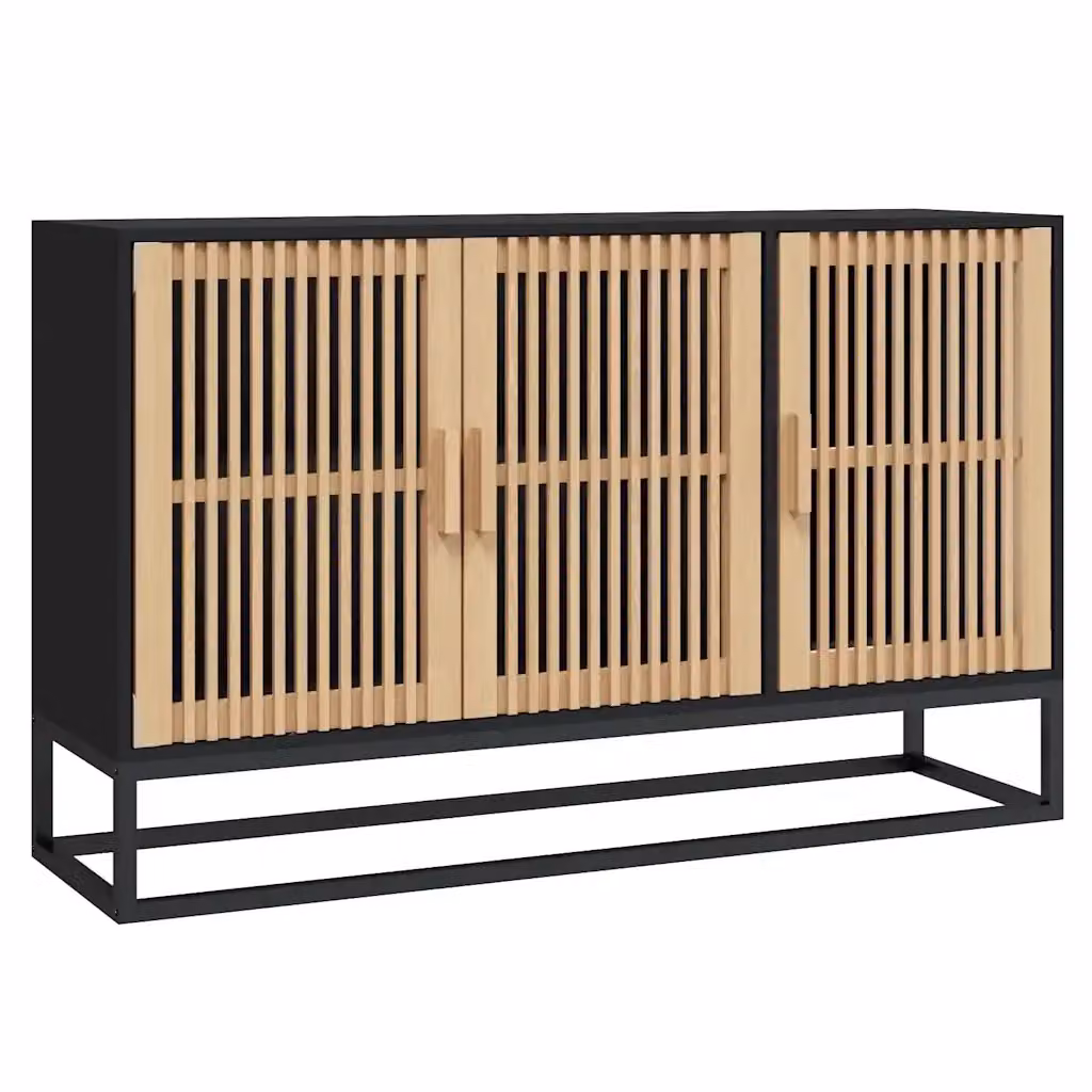 Credenza Buffet Armadio da Cucina Design Mania Nera in Legno e Metallo L/P/H: 105 x 30 x 65 cm – 2