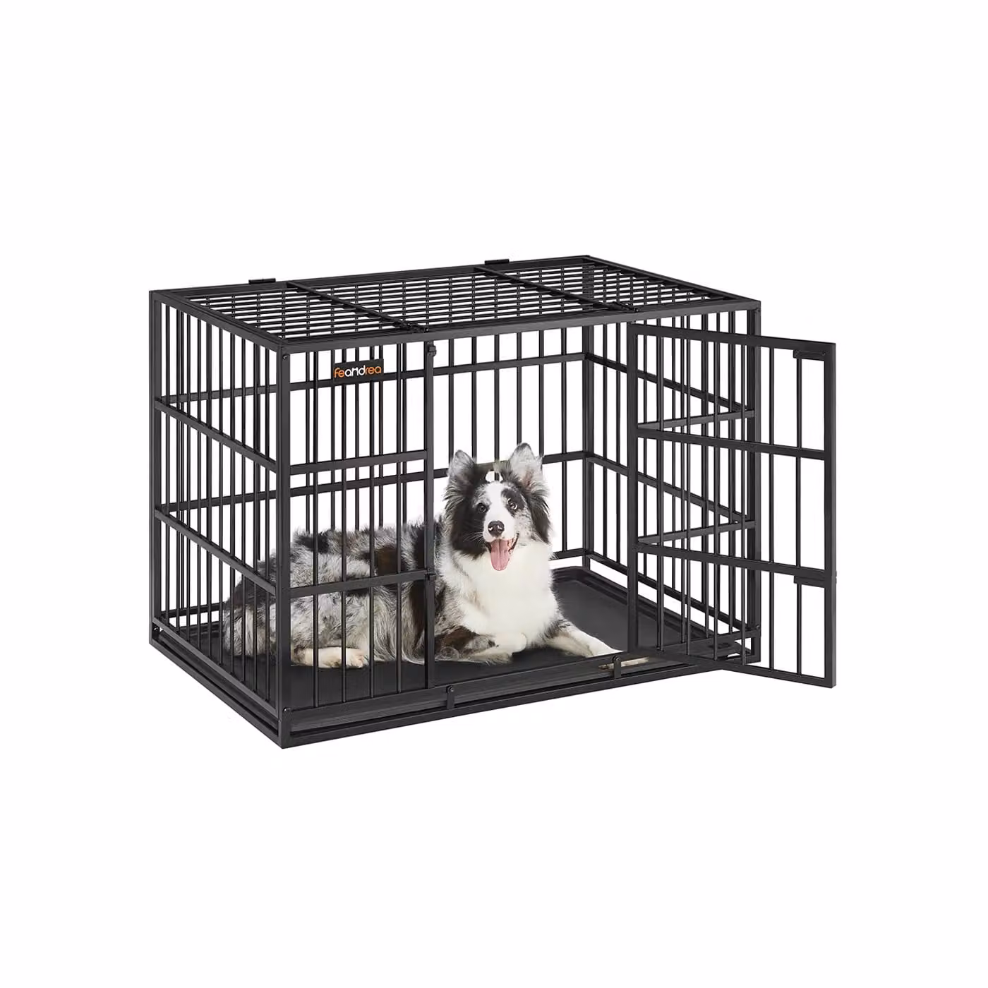 Gabbia per Cani 107 x 70 x 75 cm per Cani Media e Grande Nero, 107 x 70 x 75 cm