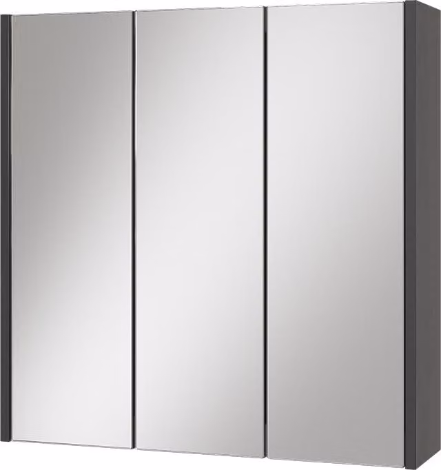Specchio contenitore bagno Vicco Majest Antracite 67.4 x 68 cm con 3 porte a specchio, Model 58691