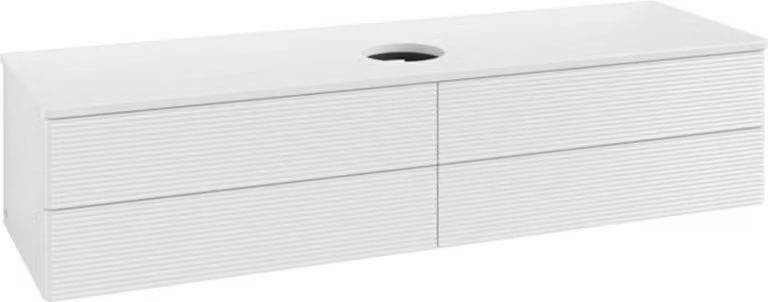V&B Mobiletto con struttura frontale - illuminazione Antao 160x50cm, WBP colore Lac, laccato bianco