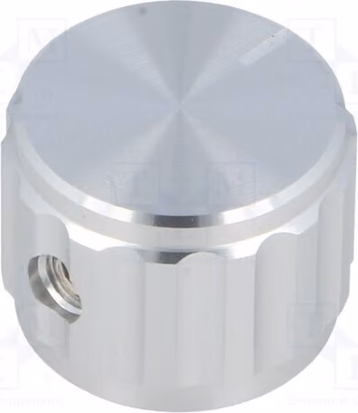 1 manopola rotante in alluminio, diametro albero: 6,35 mm, con indicatore, dimensioni: 20x15 mm. Manopole rotanti per macchinari