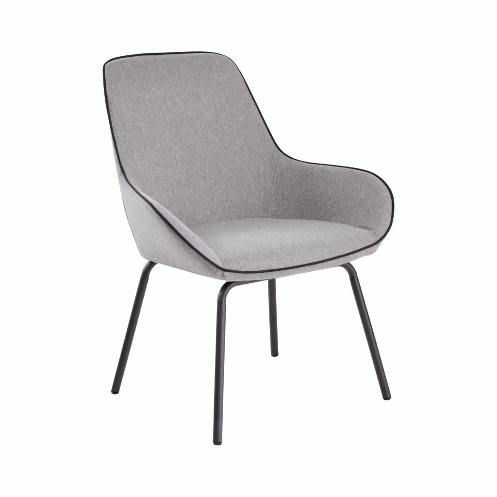 Sedia da ufficio e sala d'attesa DMORA Arpaia, seduta ergonomica in tessuto grigio, L: 66 cm, P: 59 cm, H: 90 cm – 2