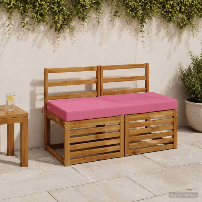 Cuscino per panchina vidaXL SOEST rosa in poliestere con fodera rimovibile e resistenza UV L 120 x P 50 x H 8 cm