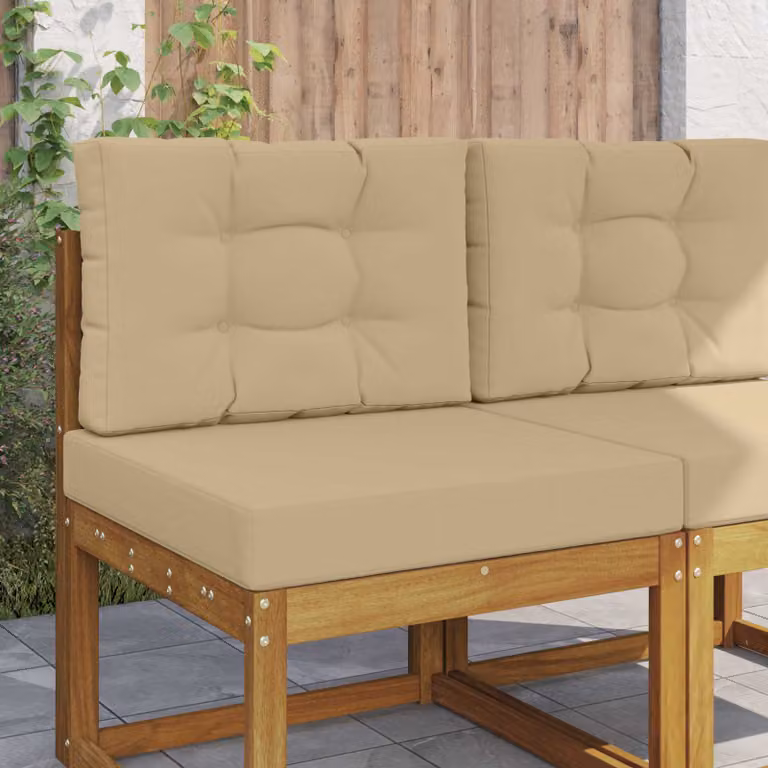 vidaXL Cuscino per divano da esterno beige in poliestere con fodera rimovibile L 60 cm x P 60 cm x H 60 cm