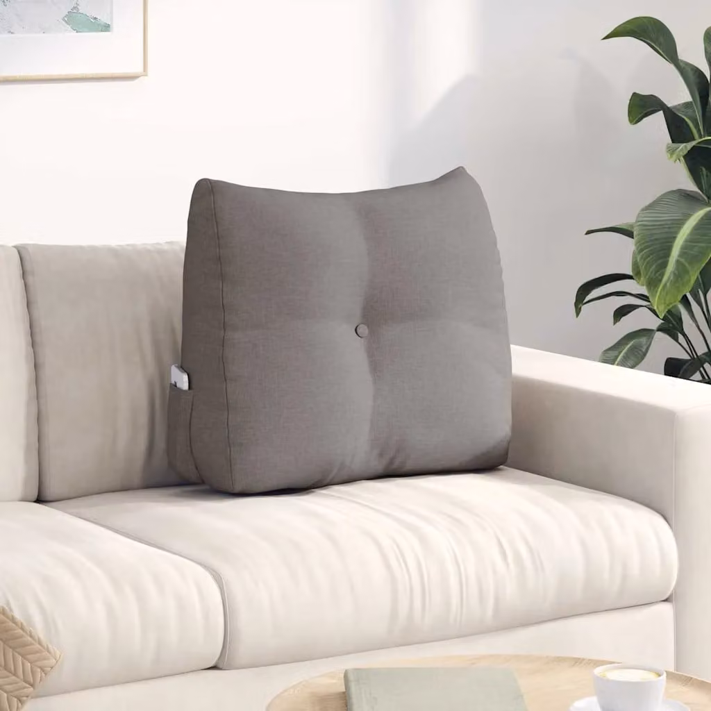 Cuscino per schiena ergonomico a cuneo vidaXL in poliestere con rivestimento rimovibile lavabile in lavatrice, disponibile in beige o grigio, L: 60 cm, P: 24 cm, H: 50 cm