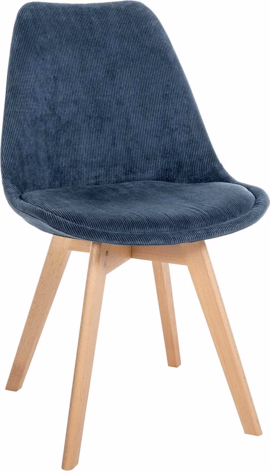 Confortevole sedia da pranzo - Sedia da cucina - Imbottitura di facile manutenzione | Colore: Blu scuro | Materiale: Corda