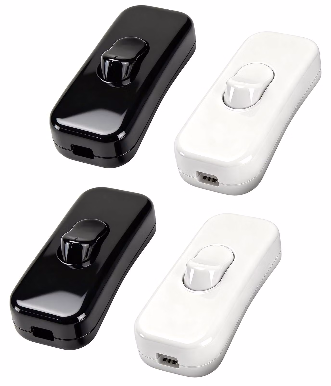 4 interruttori intermedi, interruttori a filo, 230 V, bianco + nero