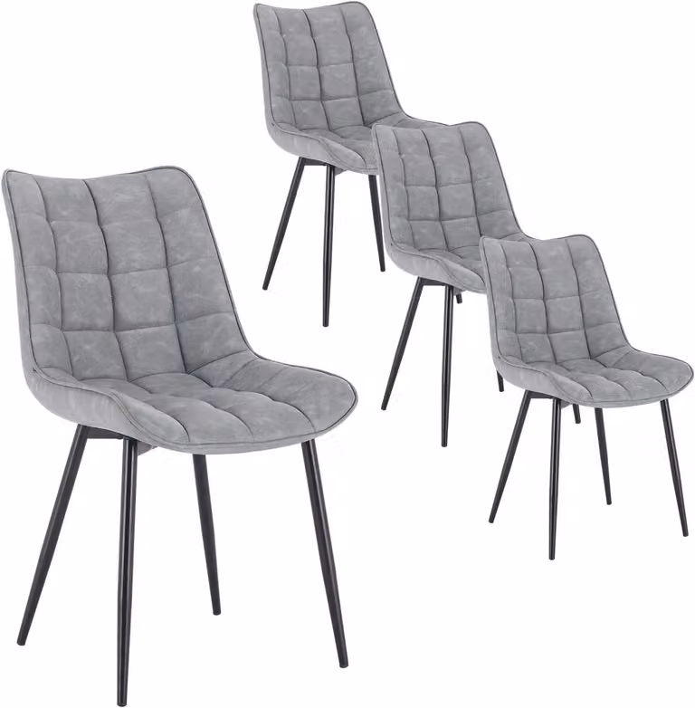 Sedie da pranzo - Sedie da ufficio - Sedie da trucco - Set di 4 sedie - Design ergonomico - Gambe in metallo