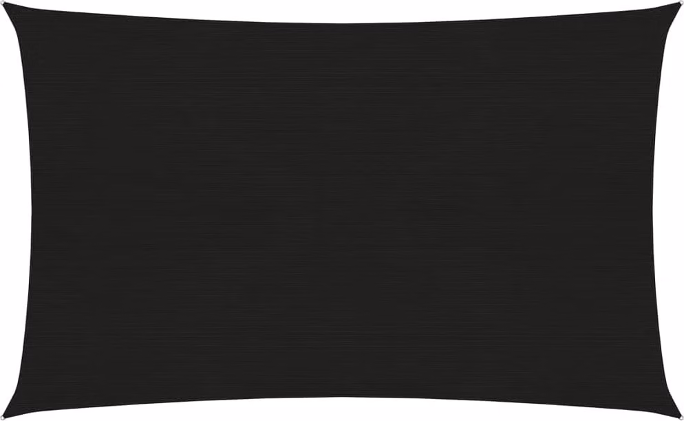 The Living Store Tenda da sole 160 g/m² nero 2,5x4,5 m HDPE