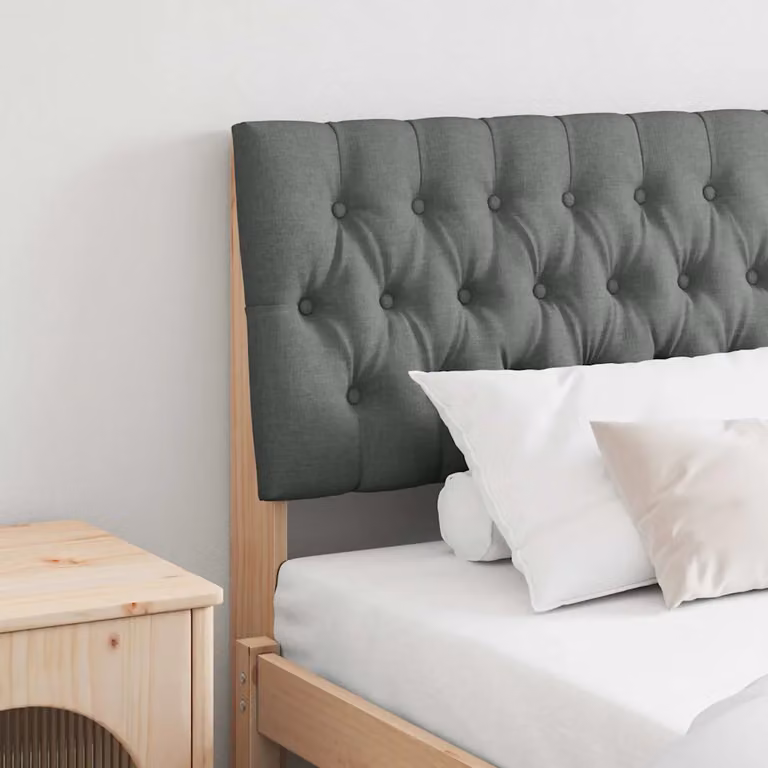 Testiera imbottita moderna vidaXL in pino massello Grigio scuro 180 cm