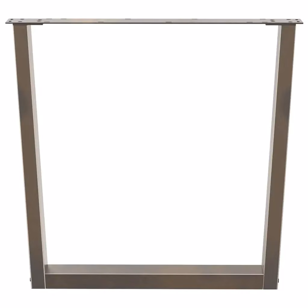 Set di 2 gambe regolabili per tavolo da pranzo a forma di V in acciaio inossidabile color argento, H: 73 cm, L: 80 cm – 2