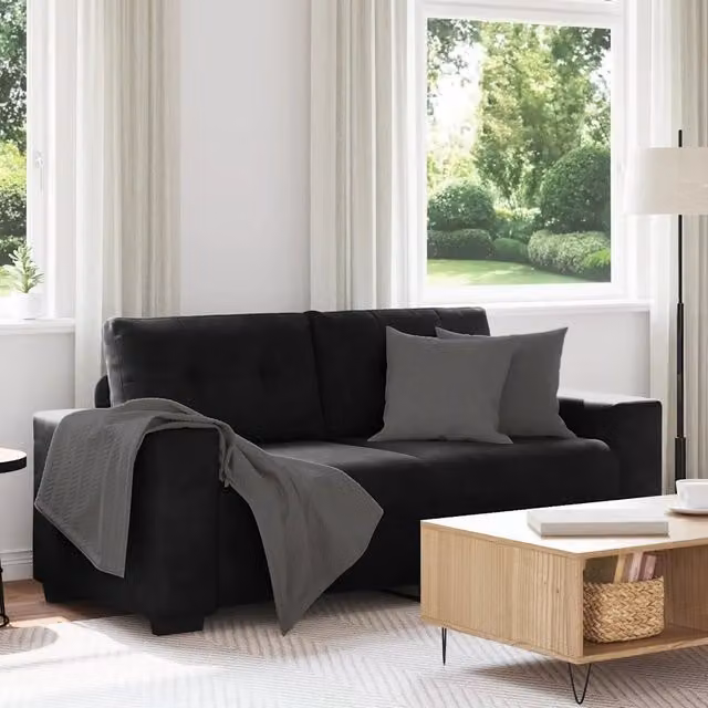 Divano Divanetto-Sofa Nero 140 cm in Velluto 961848