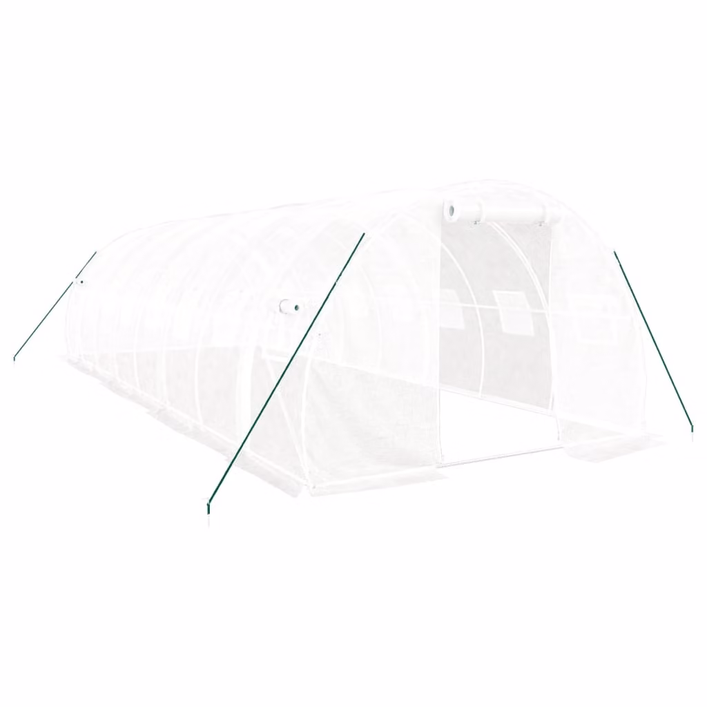 Serra con Telaio in Acciaio Bianco 24 m² 8x3x2 m