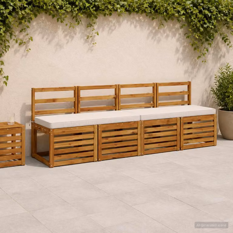 Set di 2 cuscini per panchina vidaXL VUGHT in poliestere, modello moderno con rivestimento rimovibile e resistente ai raggi UV, disponibili in bianco o beige