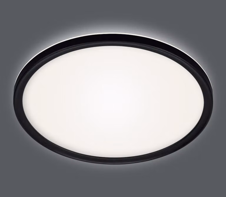 Plafoniera a LED BLULAXA, 18 W, 3000 K, 2200 lm, bianco caldo, IP20, nera